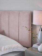 Opulent Velvet Blush Pink Panel Upholstered Headboard - Image 2 of 8