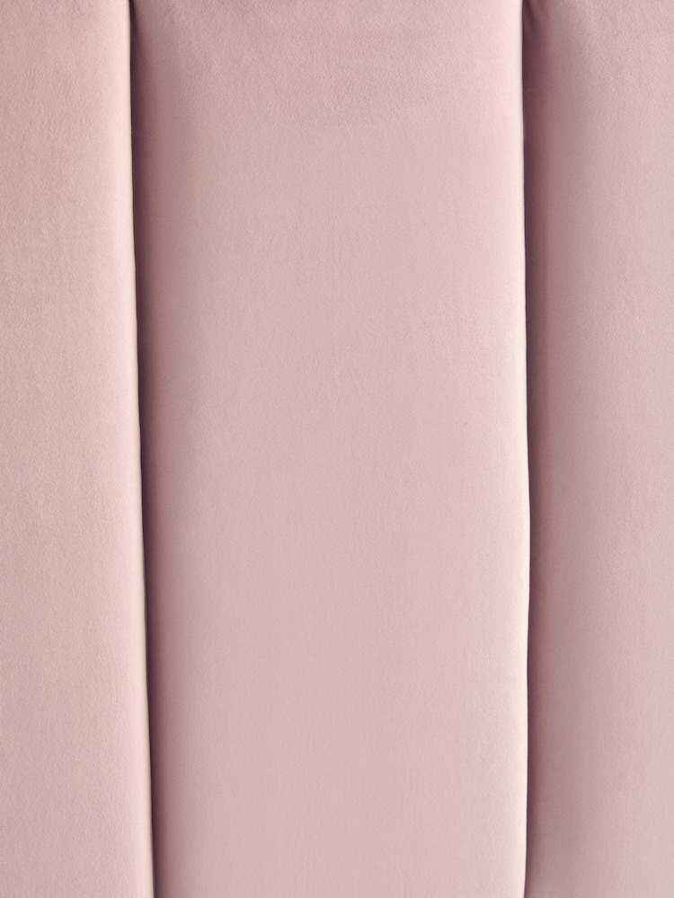 Opulent Velvet Blush Pink Panel Upholstered Headboard - Image 5 of 5 Opulent Velvet Blush Pink Panel Upholstered Headboard - Image 5 of 5