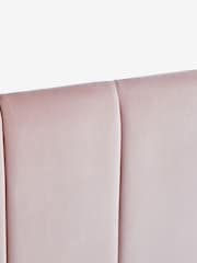 Opulent Velvet Blush Pink Panel Upholstered Headboard - Image 6 of 8