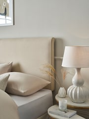 Contemporary Tweed Natural Linen Contemporary Upholstered Headboard - Image 2 of 8