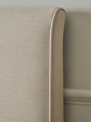 Contemporary Tweed Natural Linen Contemporary Upholstered Headboard - Image 3 of 8
