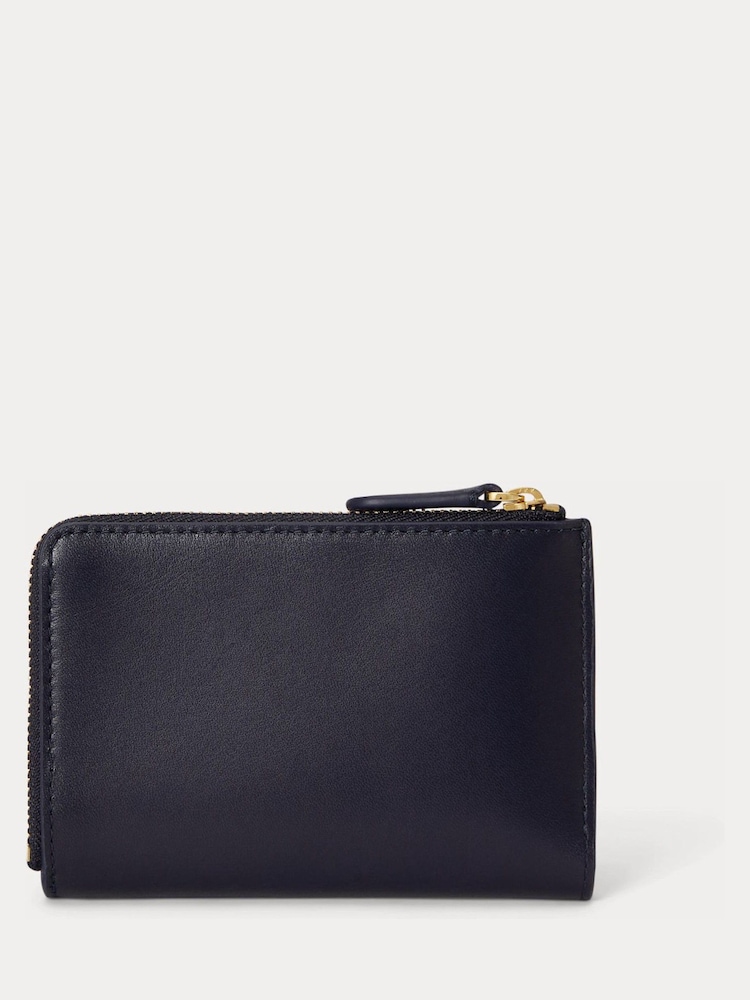 Lauren Ralph Lauren Blue Bifold Zip Around Coin Purse - Image 2 of 4 Lauren Ralph Lauren Blue Bifold Zip Around Coin Purse - Image 2 of 4