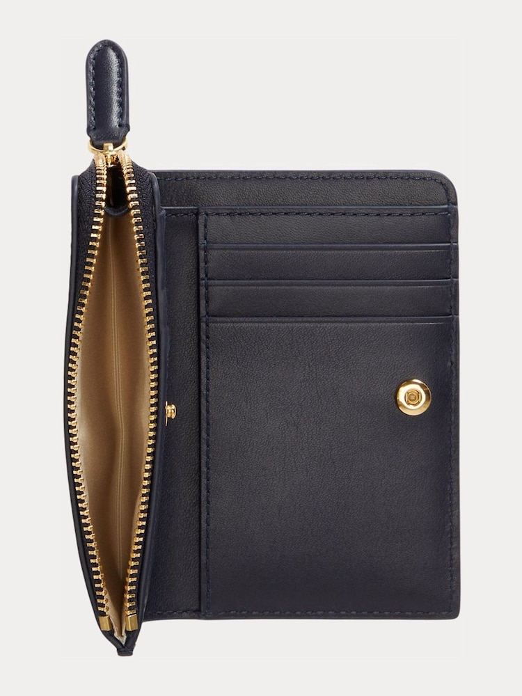 Lauren Ralph Lauren Blue Bifold Zip Around Coin Purse - Image 4 of 4 Lauren Ralph Lauren Blue Bifold Zip Around Coin Purse - Image 4 of 4