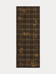 Lauren Ralph Lauren Brown Wool Check and Bridle Print Pashmina Scarf - Image 2 of 3