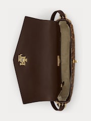 Lauren Ralph Lauren Brown Farrah Soft Leopard Haircalf Shoulder Bag - Image 5 of 5
