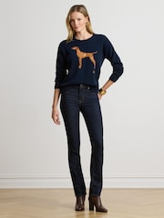 Lauren Ralph Lauren Blue Viszla Intarsia Crew Neck Sweater - Image 3 of 6