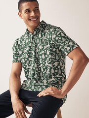 Green Tree Christmas Print Polo Shirt - Image 1 of 8