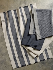 Set of 4 Black 100% Cotton Bronx Tea Towels - Image 2 of 7