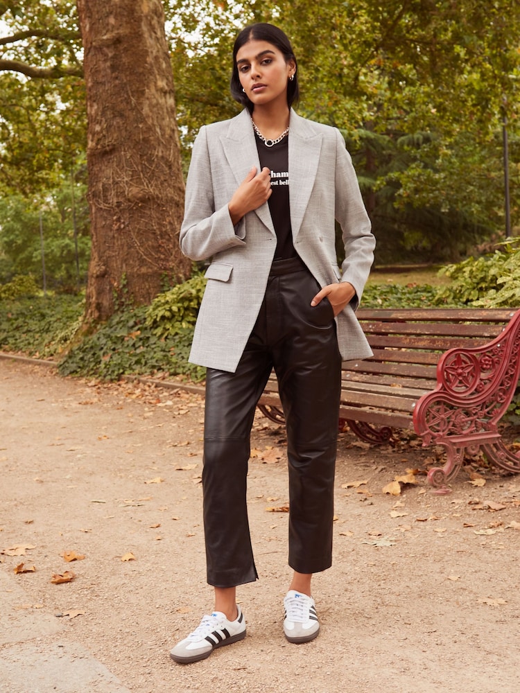 Grey Asymmetric Sparkle Tailored Blazer - Image 2 of 6 Grey Asymmetric Sparkle Tailored Blazer - Image 2 of 6