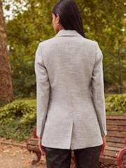 Grey Asymmetric Sparkle Tailored Blazer - Image 3 of 6
