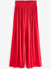 Red Satin Wide Leg Trousers - Image 1 of 2
