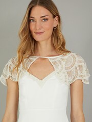 Monsoon Natural Embellished Bridal Shoulder Cape - Image 1 of 4
