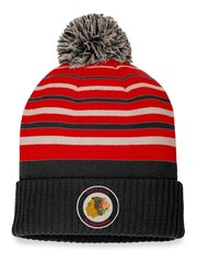Fanatics Chicago Blackhawks Branded True Classics Black Beanie with Pom Unisex - Image 1 of 2