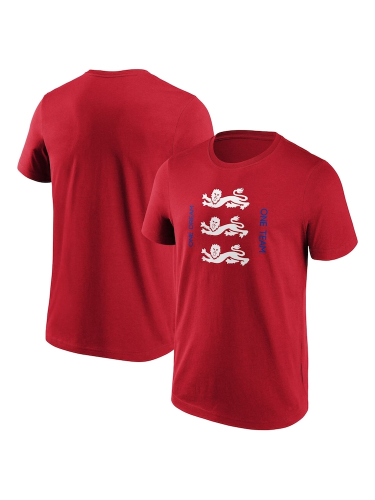 Fanatics Red England Pitch Graphic 100% Cotton T-Shirt - Image 1 of 3