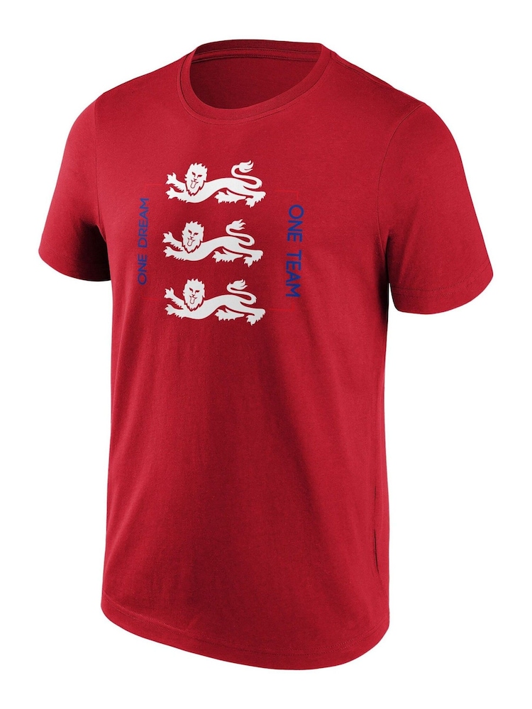 Fanatics Red England Pitch Graphic 100% Cotton T-Shirt - Image 2 of 3