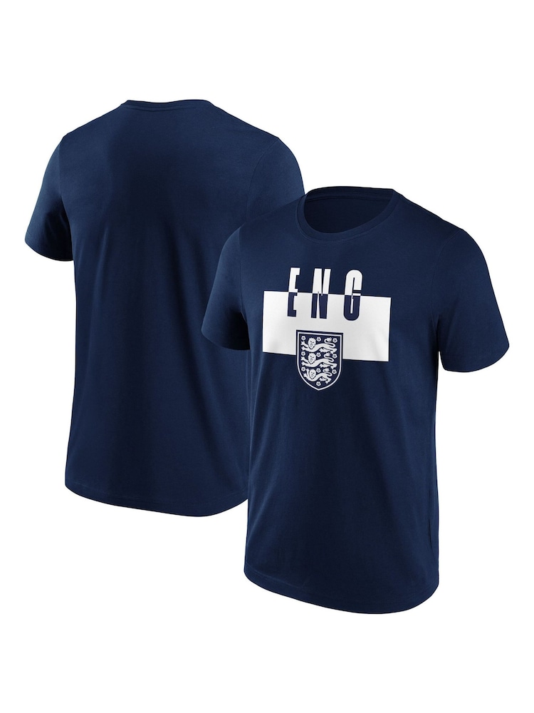 Fanatics Blue England Revert Graphic 100% Cotton T-Shirt - Image 1 of 3 Fanatics Blue England Revert Graphic 100% Cotton T-Shirt - Image 1 of 3