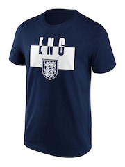 Fanatics Blue England Revert Graphic 100% Cotton T-Shirt - Image 2 of 3