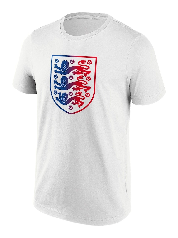 Fanatics England Fade 100% Cotton Graphic White T-Shirt - Image 2 of 3