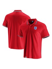 Fanatics Red 100% Cotton England Culture Tipped Polo Shirt - Image 1 of 3