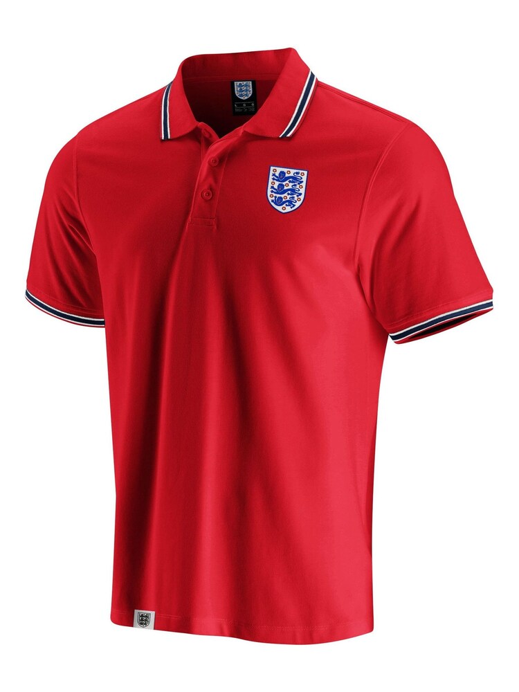 Fanatics Red 100% Cotton England Culture Tipped Polo Shirt - Image 2 of 3