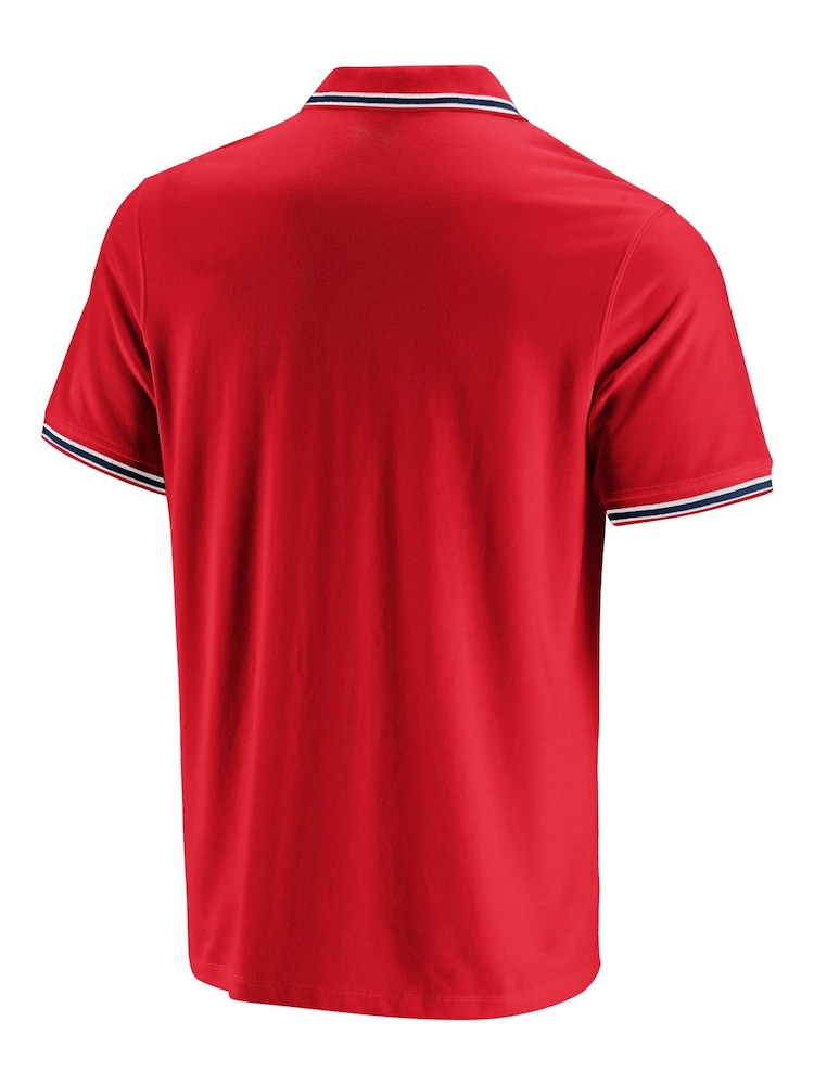 Fanatics Red 100% Cotton England Culture Tipped Polo Shirt - Image 3 of 3