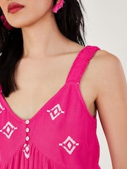 Monsoon Pink Motif Embroidered Cami Top in LENZING™ ECOVERO™ - Image 4 of 5
