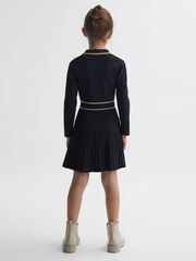 Reiss Navy Mia Junior Knitted Polo Skater Dress - Image 5 of 6
