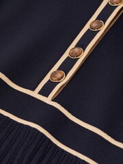 Reiss Navy Mia Junior Knitted Polo Skater Dress - Image 6 of 6