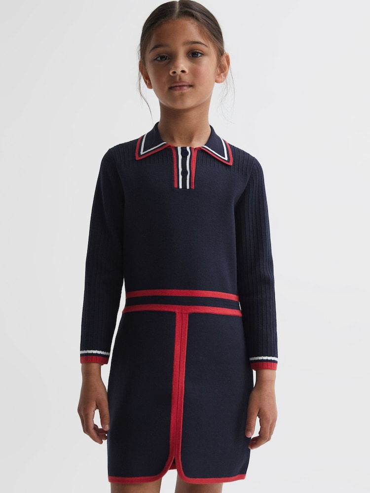 Reiss Navy Ruby 4-9 yrs Knitted Polo Dress - Image 1 of 6