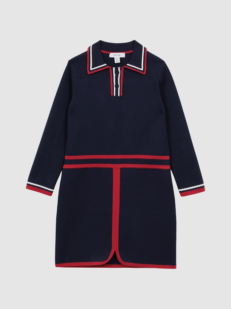 Reiss Navy Ruby 4-9 yrs Knitted Polo Dress - Image 2 of 6