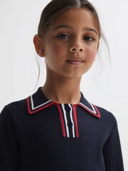 Reiss Navy Ruby 4-9 yrs Knitted Polo Dress - Image 4 of 6