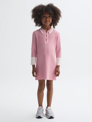 Reiss Pink Sammy 4-9 yrs Knitted Polo Dress - Image 1 of 6
