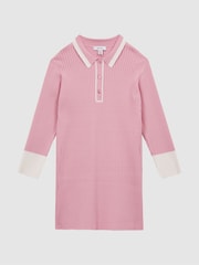 Reiss Pink Sammy 4-9 yrs Knitted Polo Dress - Image 2 of 6