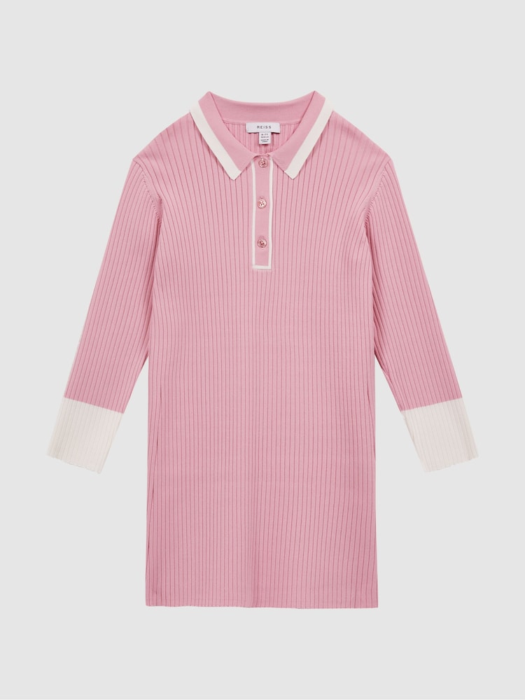 Reiss Pink Sammy 4-9 yrs Knitted Polo Dress - Image 2 of 6