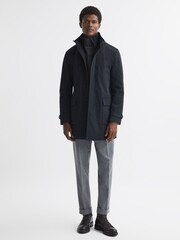 Reiss Navy Player Funnel Neck Removable Insert Jacket - Image 1 of 6