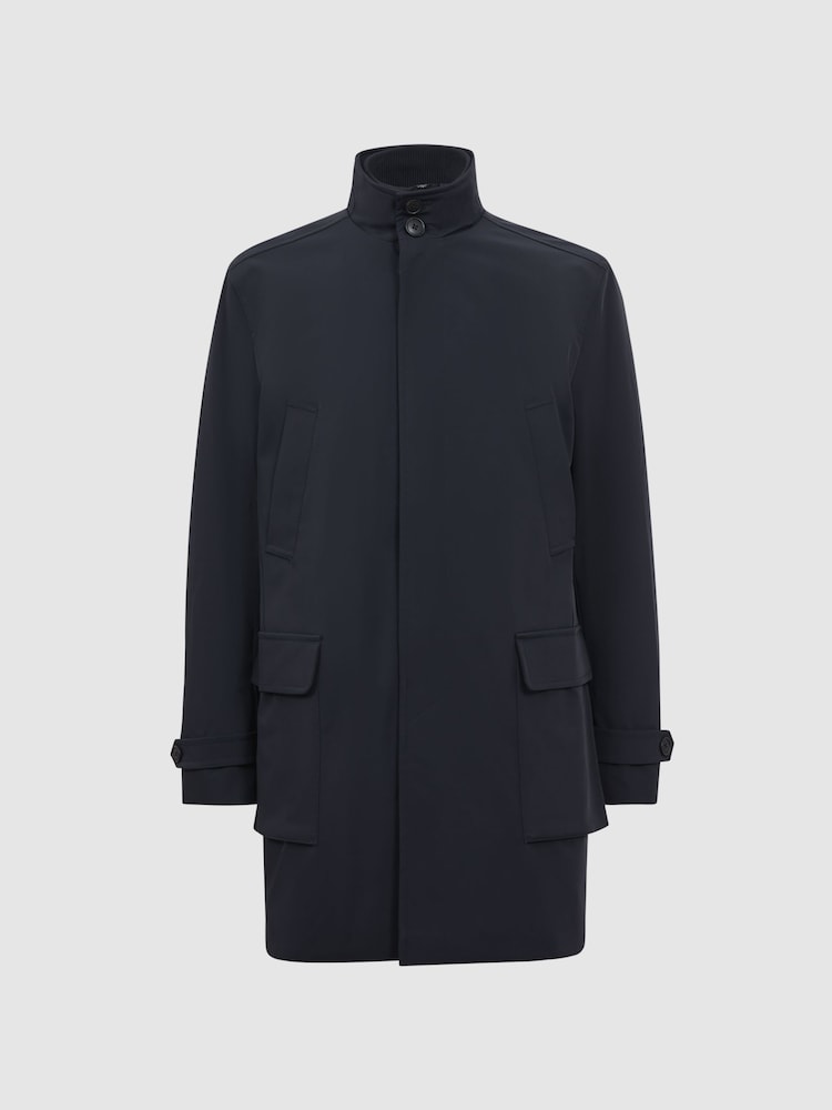 Reiss Navy Player Funnel Neck Removable Insert Jacket - Image 2 of 6