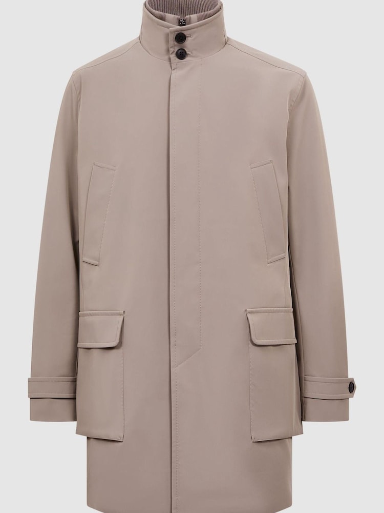 Reiss Taupe Player Funnel Neck Removable Insert Jacket - Image 2 of 5