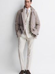 Reiss Taupe Player Funnel Neck Removable Insert Jacket - Image 4 of 5