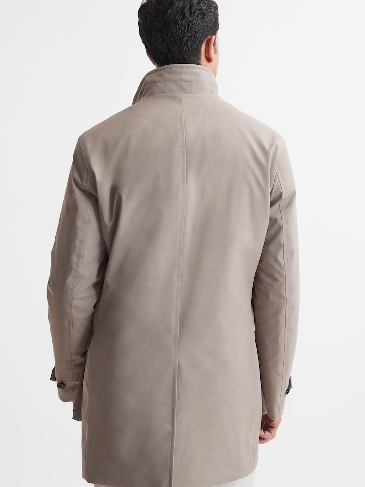 Reiss Taupe Player Funnel Neck Removable Insert Jacket - Image 5 of 5