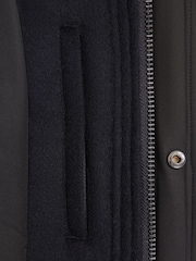 Reiss Navy Torino Wool Blend Removable Hooded Coat - Image 6 of 8