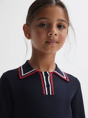 Reiss Navy Ruby 9-14 yrs Knitted Polo Dress - Image 4 of 6