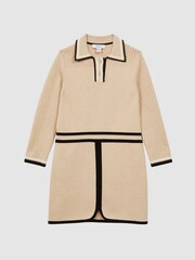 Reiss Camel Ruby 9-14 yrs Knitted Polo Dress - Image 2 of 5