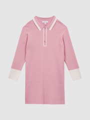 Reiss Pink Sammy 9-14 yrs Knitted Polo Dress - Image 2 of 6