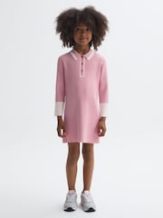 Reiss Pink Sammy 9-14 yrs Knitted Polo Dress - Image 3 of 6