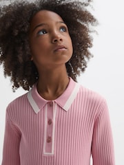 Reiss Pink Sammy 9-14 yrs Knitted Polo Dress - Image 4 of 6