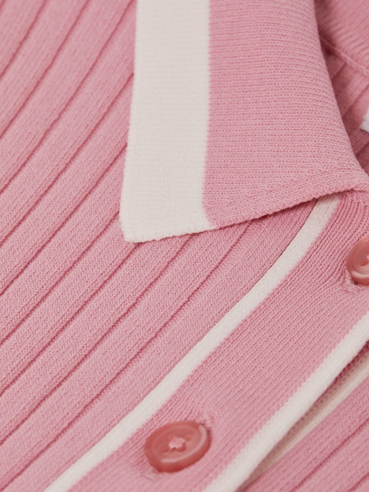 Reiss Pink Sammy 9-14 yrs Knitted Polo Dress - Image 6 of 6 Reiss Pink Sammy 9-14 yrs Knitted Polo Dress - Image 6 of 6