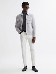 Gris suave - Chaqueta de lana con cremallera Peridoe de Reiss - Imagen 3 de 4