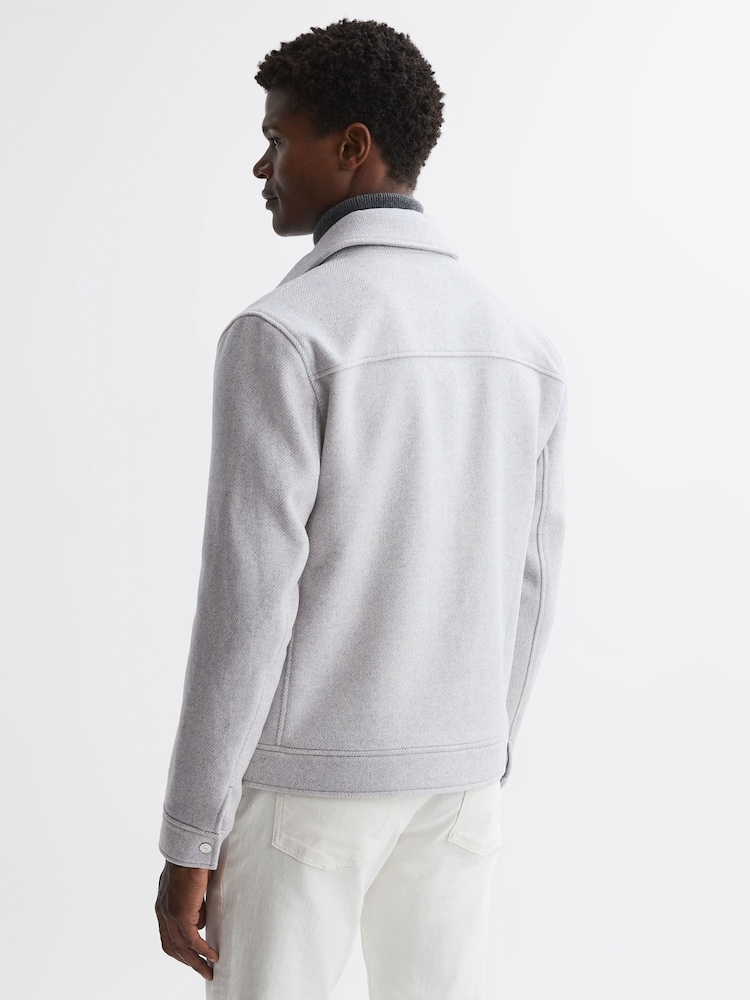 Gris suave - Chaqueta de lana con cremallera Peridoe de Reiss - Imagen 4 de 4