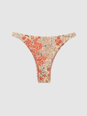 Reiss Pink Print Daniella High Leg Floral Bikini Bottoms - Image 2 of 5