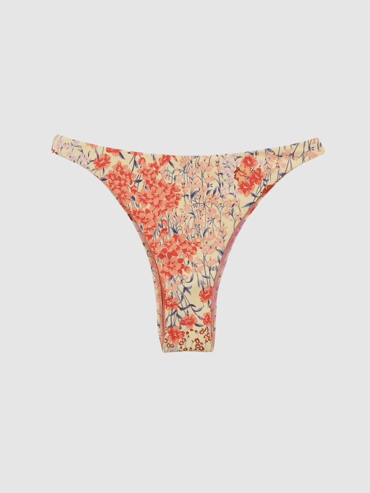 Reiss Pink Print Daniella High Leg Floral Bikini Bottoms - Image 2 of 5